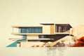 Architectural Drawing. House on the beach Royalty Free Stock Photo