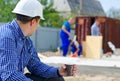 Architect or engineer enjoying his coffee break Royalty Free Stock Photo