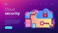 Cloud computing security concept landing page. Royalty Free Stock Photo