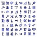 Architect equipment icons set vector flat Royalty Free Stock Photo