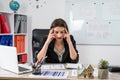 Architect female designer working architectural project plan at office. Real estate Royalty Free Stock Photo