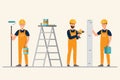 architect, foreman, engineering construction worker in different characte