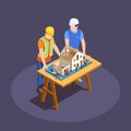 Construction Project Isometric Composition