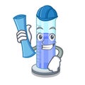 Architect graduated cylinder icon in outline character