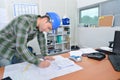 Architect at his desk Royalty Free Stock Photo