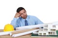 Architect at his desk. Royalty Free Stock Photo