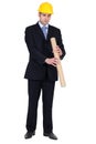 An architect holding plans Royalty Free Stock Photo