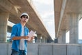 Architect inspected at road construction site. Civil Engineer Royalty Free Stock Photo