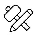Architect instruments Isolated Vector icon which can easily modify or edit Royalty Free Stock Photo