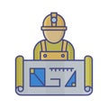 Architect Isolated Vector icon Which can easily modify or edit