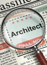 Architect Job Vacancy. 3D.