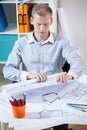 Architect loooking on his project Royalty Free Stock Photo