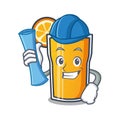 Architect orange juice character cartoon