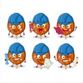 architect orange lolipop love cute mascot character with pliers