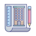 Architect paper Vector Icon which can easily modify or edit Royalty Free Stock Photo