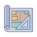 Architect paper Vector Icon which can easily modify or edit Royalty Free Stock Photo