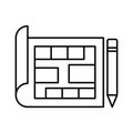 Architect paper Vector Icon which can easily modify or edit Royalty Free Stock Photo