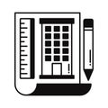 Architect paper Vector Icon which can easily modify or edit Royalty Free Stock Photo