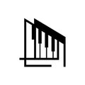 Architect Piano illustration design, logo for music brand design template