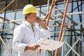 Architect With Plans Outside Royalty Free Stock Photo