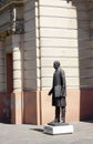 The statue of the architect RimanÃ³czy KÃ¡lmÃ¡n jr. in Oradea town, Bihor county, Romania.