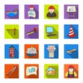 Architect set icons in flat style. Big collection of architect symbol Royalty Free Stock Photo