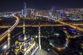 Istanbul, Atasehir, Turkey - December 26, 2018; Architect Sinan Mimar Sinan mosque. Istanbul Atasehir perfect night long