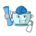 Architect steel pot character cartoon