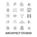 Architect studio related icons Royalty Free Stock Photo