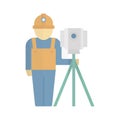 Architect survey Isolated Vector icon Which can easily modify or edit