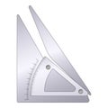 Architect tool icon cartoon vector. Technical ruler