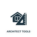 Architect tools icon. Monochrome simple sign from construction instruments collection. Architect tools icon for logo Royalty Free Stock Photo