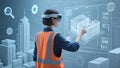 Architect Using AR Headset for Building Design Royalty Free Stock Photo