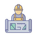 Architect Vector Icon which can easily modify or edit Royalty Free Stock Photo