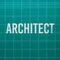 Architect word on cutting mat Royalty Free Stock Photo