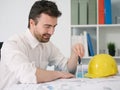 Architect working on his projects papers Royalty Free Stock Photo
