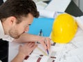 Architect working on his projects Royalty Free Stock Photo