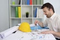 Architect working on his projects Royalty Free Stock Photo