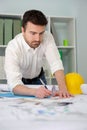 Architect working on his projects Royalty Free Stock Photo