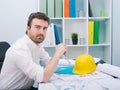 Architect working on his projects Royalty Free Stock Photo