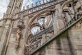 Architectonic details from the famous Milan Cathedral, Italy Royalty Free Stock Photo