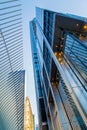 Architectonic details from One World Trade Center Transportation Hub. Manhattan, New York, USA