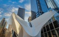 Architectonic details from One World Trade Center Transportation Hub, Manhattan, New York, USA Royalty Free Stock Photo