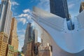 Architectonic details from One World Trade Center Transportation Hub, Manhattan, New York, USA Royalty Free Stock Photo