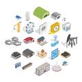 Architectonics icons set, isometric style