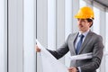 Architector in hardhat Royalty Free Stock Photo