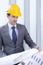 Architector in hardhat Royalty Free Stock Photo