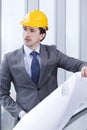 Architector in hardhat Royalty Free Stock Photo