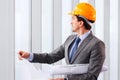 Architector in hardhat Royalty Free Stock Photo