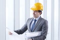 Architector in hardhat Royalty Free Stock Photo